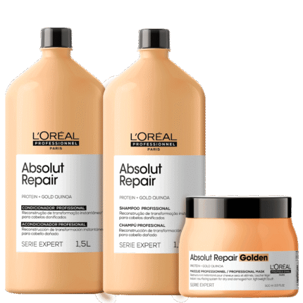 Kit L'Oréal Professionnel Serie Expert Absolut Repair Gold Quinoa + Protein Golden Salon Trio (3 Produtos)