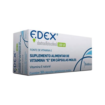EDEX Suplemento Alimentar 100 UI 30 Comprimidos Vitamina E Dextroalfa vencimento 30/05/2026