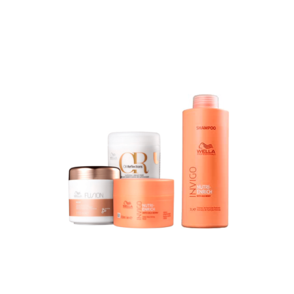 Kit Wella Professionals Cronograma & Oil Reflections Shampoo (4 Produtos)